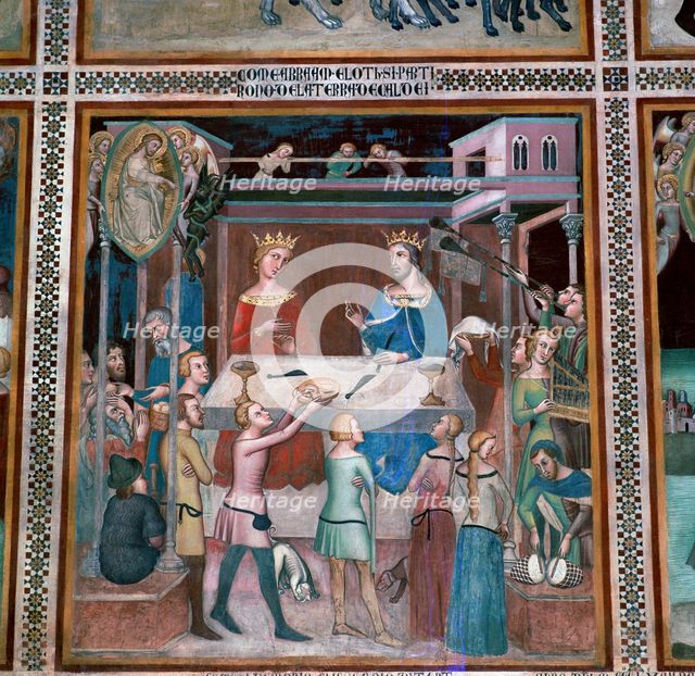 Fresco of the story of Job, 14th century. Artist: Unknown