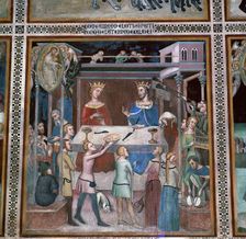 Fresco of the story of Job, 14th century