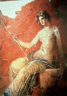 Fresco depicting a girl, 212 d.C, from the Baths of Caracalla