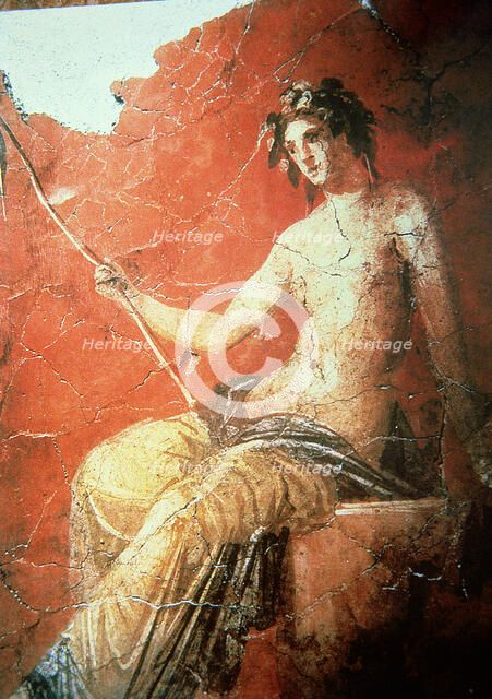 Fresco depicting a girl, 212 d.C, from the Baths of Caracalla.