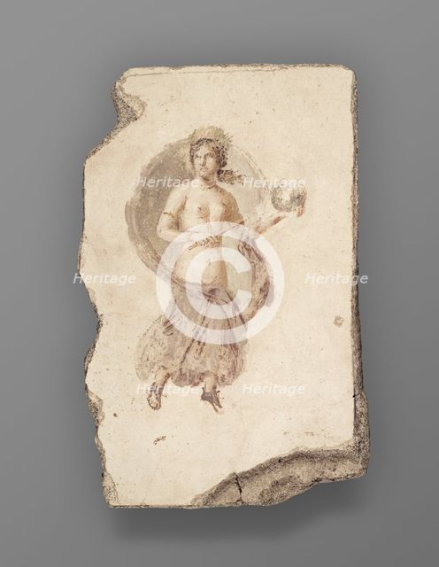 Fresco Depicting Draped Female Holding an Orb and a Wand, 1st century A.D. Creator: Unknown.