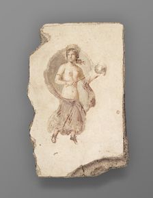 Fresco Depicting Draped Female Holding an Orb and a Wand, 1st century A.D. Creator: Unknown