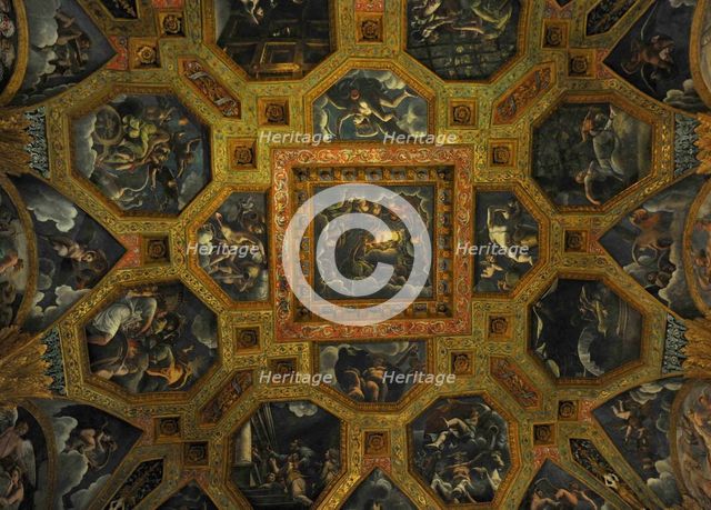 Fresco detail from the Chamber of Amor and Psyche, 1526-1534. Artist: Romano, Giulio (1499-1546)