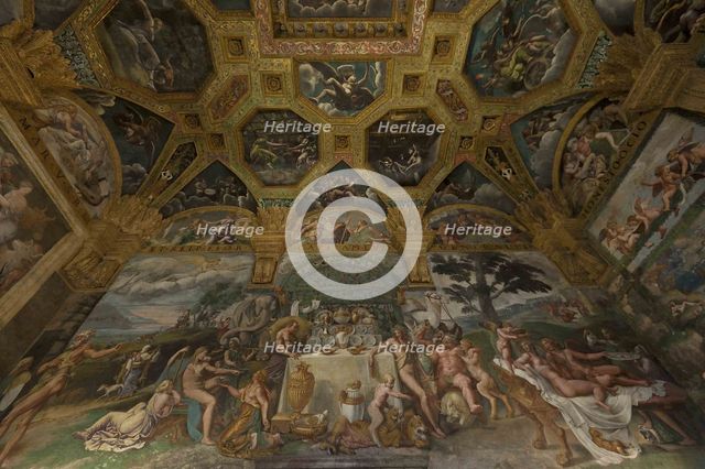 Fresco detail from the Chamber of Amor and Psyche, 1526-1534. Artist: Romano, Giulio (1499-1546)