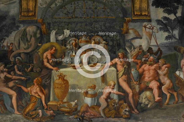Fresco detail from the Chamber of Amor and Psyche, 1526-1534. Artist: Romano, Giulio (1499-1546)