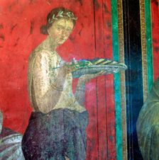Fresco Detail, Initiate Making an Offering, 1st Century BC. Creator: Unknown