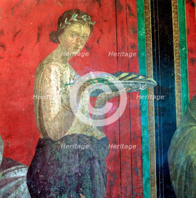 Fresco Detail, Initiate Making an Offering, 1st Century BC. Creator: Unknown.