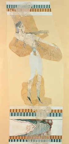 Fresco fragment, Late Minoan I Period, c1700-c1450BC