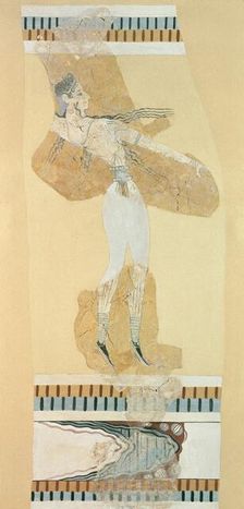 Fresco fragment, Late Minoan I Period, c1700-c1450BC