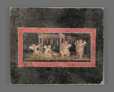 Fresco Fragment with Four Cupids Hanging Garlands, A.D. 50-79. Creator: Unknown