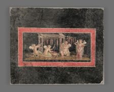 Fresco Fragment with Four Cupids Hanging Garlands, A.D. 50-79. Creator: Unknown