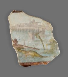Fresco Fragment with Nilotic Landscape, A.D. 1-79. Creator: Unknown