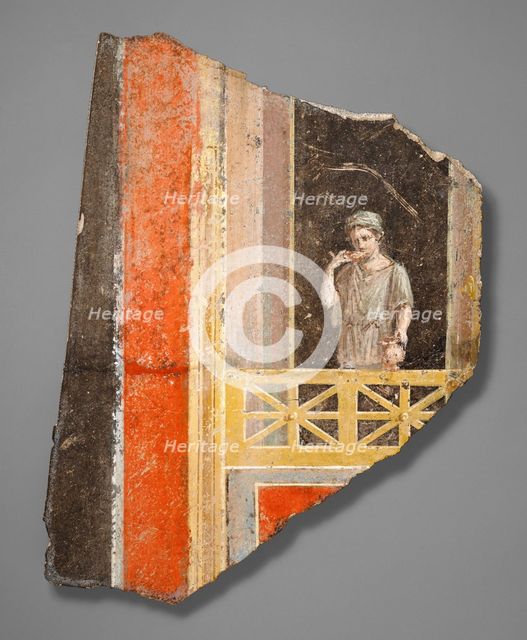 Fresco Fragment: Woman on a Balcony, 10 B.C.-A.D. 14. Creator: Unknown.