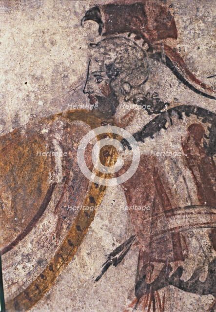 Fresco from the Lucan tomb representing a warrior.
