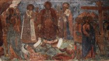 Fresco in the Cathedral of Our Lady of the Sign, Novgorod, Early 18th cen.. Artist: Bakhmatov, Ivan Yakovlevich (active Early 18th cen.)
