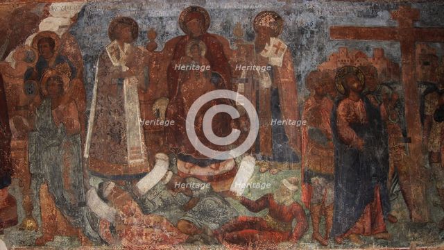 Fresco in the Cathedral of Our Lady of the Sign, Novgorod, Early 18th cen.. Artist: Bakhmatov, Ivan Yakovlevich (active Early 18th cen.)