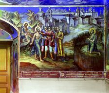 Fresco in the Church of Isidore the Blessed, Rostov Velikii, 1911. Creator: Sergey Mikhaylovich Prokudin-Gorsky