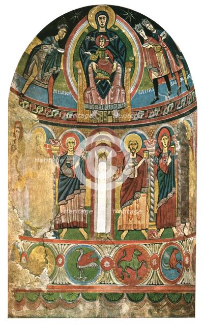 Fresco in the church of Santa Maria de Taüll, Catalonia, Spain, (1928). Creator: Unknown.