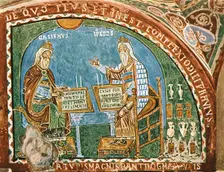 Fresco in the crypt of the Cathedral, Anagni, Italy, (1928). Creator: Unknown
