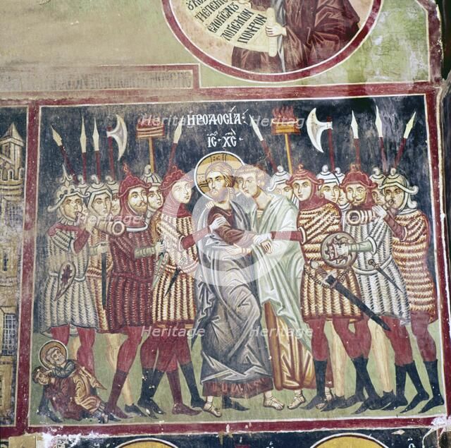 Fresco (reconstruction) of Ladies of Minoan Royal Court, Knossos, Greece, c20th century.  Artist: Unknown.