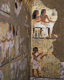 Frescoes from the funerary chapel of painter Maia (Deir el Medina), end of the XVIII dynasty (130…