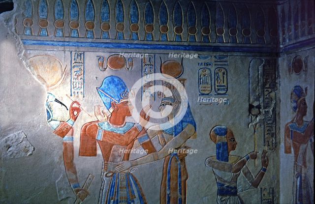 Frescoes from the tomb of Amon Her Kopechef, son of Ramses III.