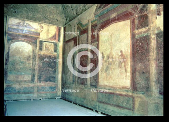 Frescoes in the House of Livia Tablinum in the Palatine.