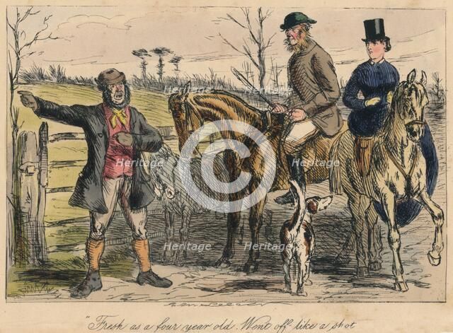 'Fresh as a four year old. Went off like a shot', 1865. Artist: John Leech.