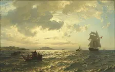 Fresh Breeze on the Norwegian Coast, 1876. Creator: Hans Gude