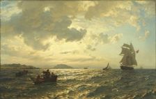 Fresh Breeze on the Norwegian Coast, 1876. Creator: Hans Gude