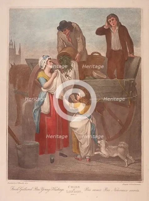 'Fresh Gathered Peas Young Hastings', Cries of London, c1870. Artist: Anon