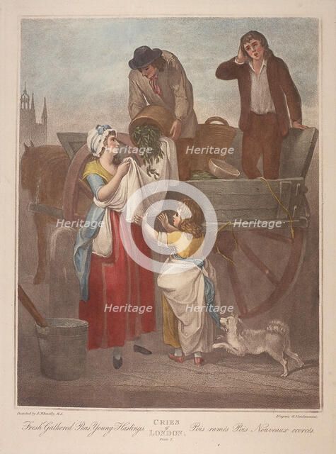 'Fresh Gathered Peas Young Hastings', Cries of London, c1870. Artist: Anon