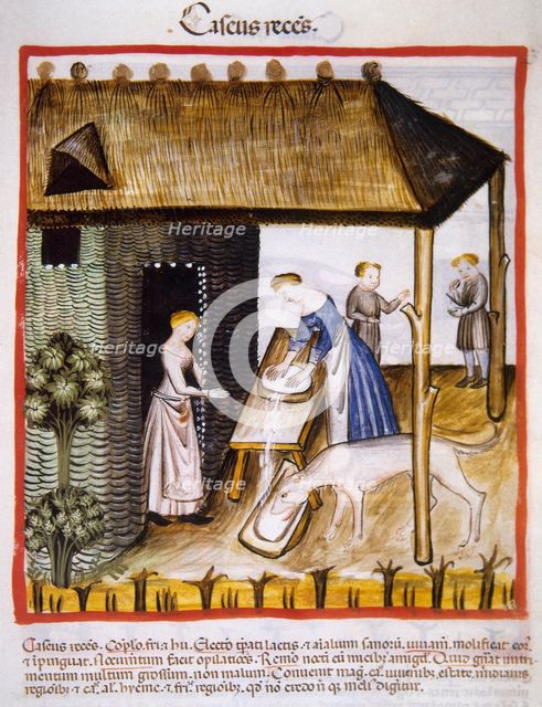 Fresh or unmatured cheese, 14th century.  Creator: Unknown.