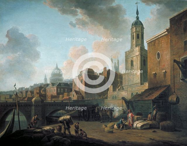 'Fresh Wharf, near London Bridge', c1762. Artist: William Marlow
