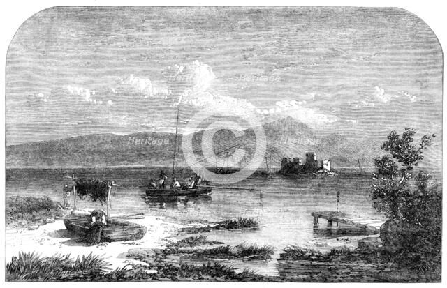 Freshwater fishes: angling in Scotland - an angling match on Loch Leven, 1862.  Creator: Mason Jackson.