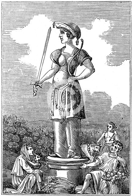 Freya (Frigg), goddess of love in Scandinavian mythology, 1834. Artist: Unknown