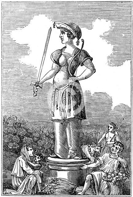 Freya (Frigg), goddess of love in Scandinavian mythology, 1834. Artist: Unknown