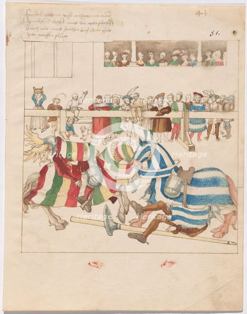 Freydal, The Book of Jousts and Tournaments of Emperor Maximilian I: Combats...,Plate 40, c1515. Creator: Unknown.