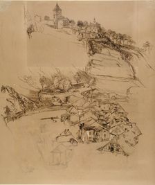 Fribourg, Switzerland: Pen sketch, July or August - September 1856. Artist: John Ruskin