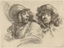 Frightened Soldier and Man with Fur Cap. Creator: Stefano della Bella
