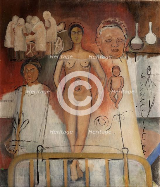 Frida and the Caesarean Operation or The Hospital, 1931. Creator: Kahlo; Frida (1907-1954).