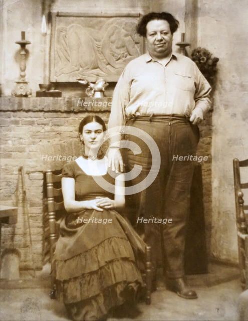 Frida Kahlo and Diego Rivera, 1931. Creator: Juley, Paul A. (1867-1937).
