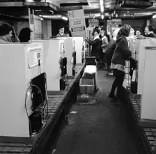 Fridge assembly line at the General Electric Company, Swinton, South Yorkshire, 1964. Creator: Michael Walters