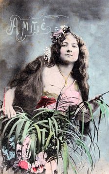 Friendship Vintage French postcard, c1900