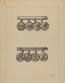 Friendship Pin, c. 1937. Creator: Herbert Marsh