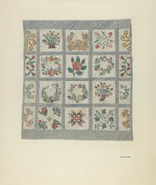 Friendship Quilt, 1935/1942. Creator: Flora G. Guerra
