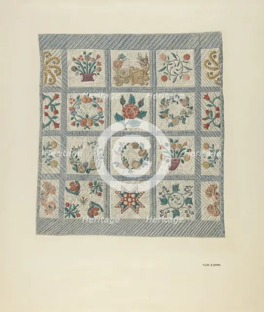 Friendship Quilt, 1935/1942. Creator: Flora G. Guerra.