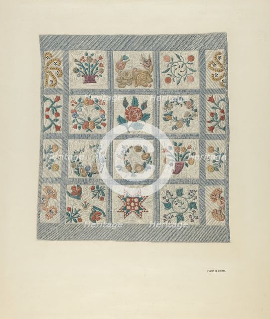 Friendship Quilt, 1935/1942. Creator: Flora G. Guerra.