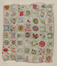 Friendship Quilt, c. 1937. Creator: Florence Truelson