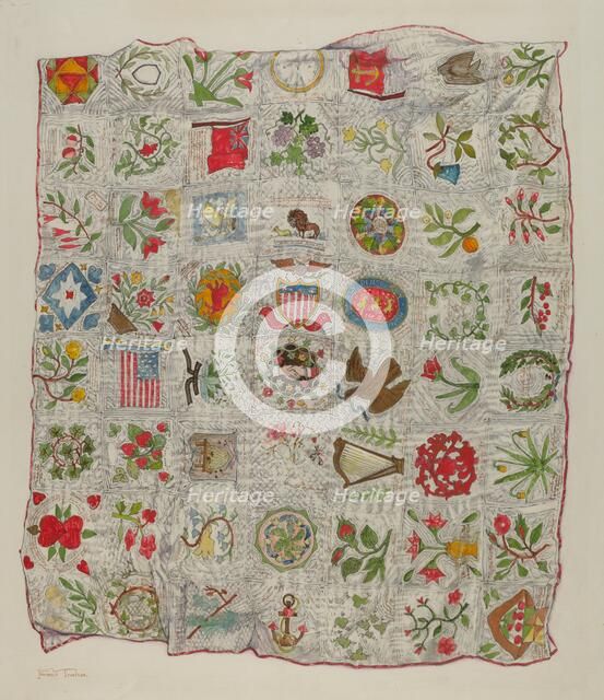 Friendship Quilt, c. 1937. Creator: Florence Truelson.